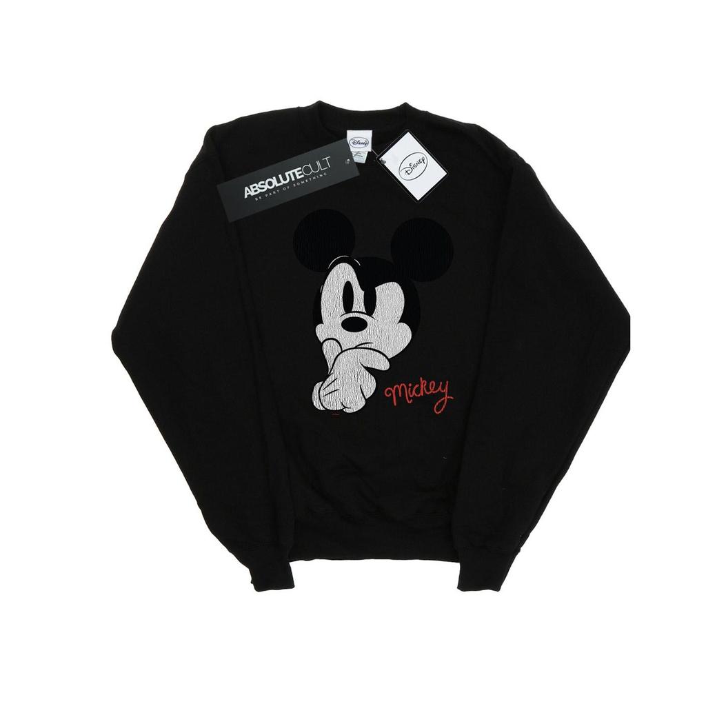 Disney Mens Mickey Mouse Distressed Ponder Sweatshirt