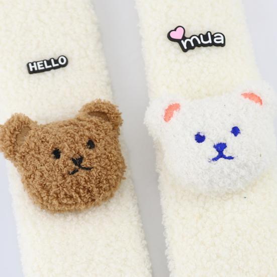 Cute Bear Decor Car Seat Belt Strap Cover Fastener Tape Soft Plush Seat Strap