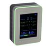 Air Quality Meter 6 In 1 CO2 PM2.5 HCHO TVOC Temp Humid Smart Detect Tester Indoor Battery Powered Black and Green