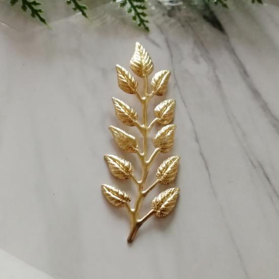 10Pcs Leaf Charm DIY Handmade Craft Golden Color Leaf Copper Charm Sewing Store Supplies
