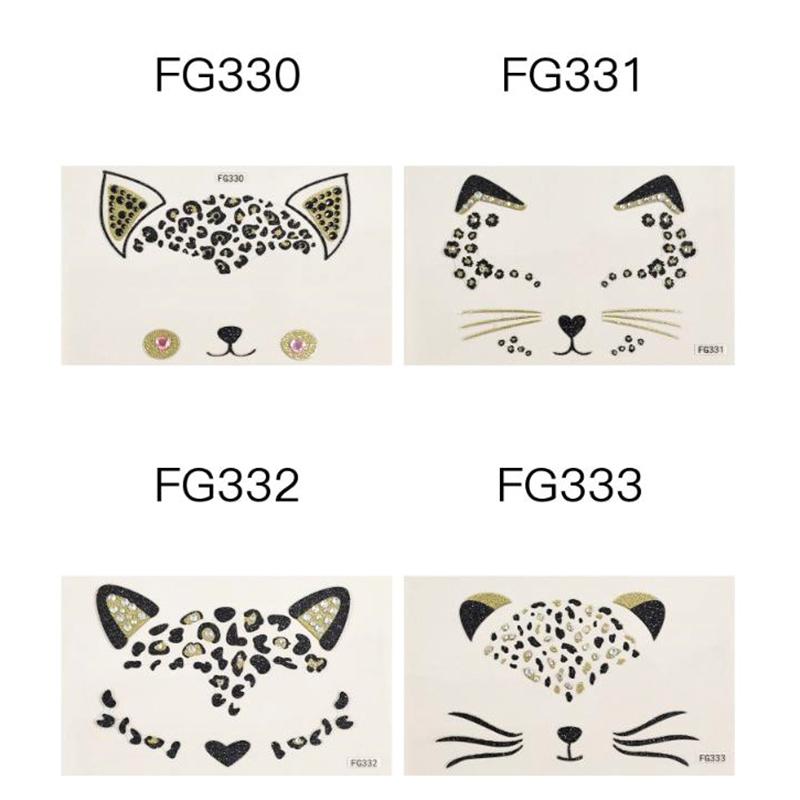 1 шт. 3D акриловая наклейка для дрели, милые наклейки для лица кошки, шар, вечерние украшения для лица, алмазный маскарад, временные татуировки, наклейки