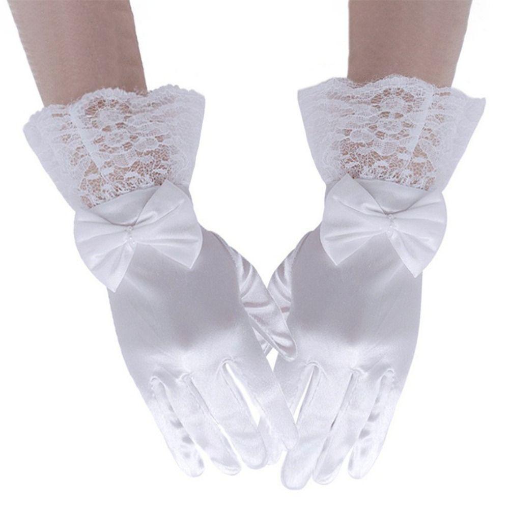 Short Lace Gloves Bow Knot Dance Gloves Creative Children's Wedding Gloves Holiday