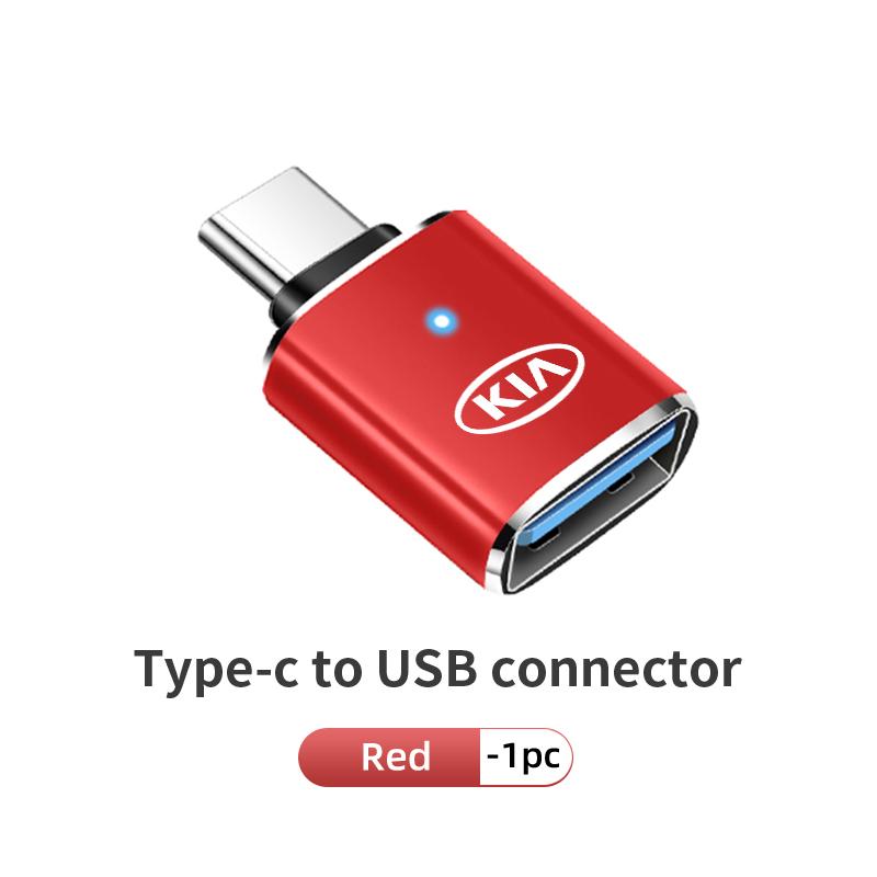 CNR2 For KIA 1/2PCS Car USB Type C Converter Alloy ABS Car Charger Connector Auto Accessories K5 K2 Optima Soul Spectra Niro Cadenza