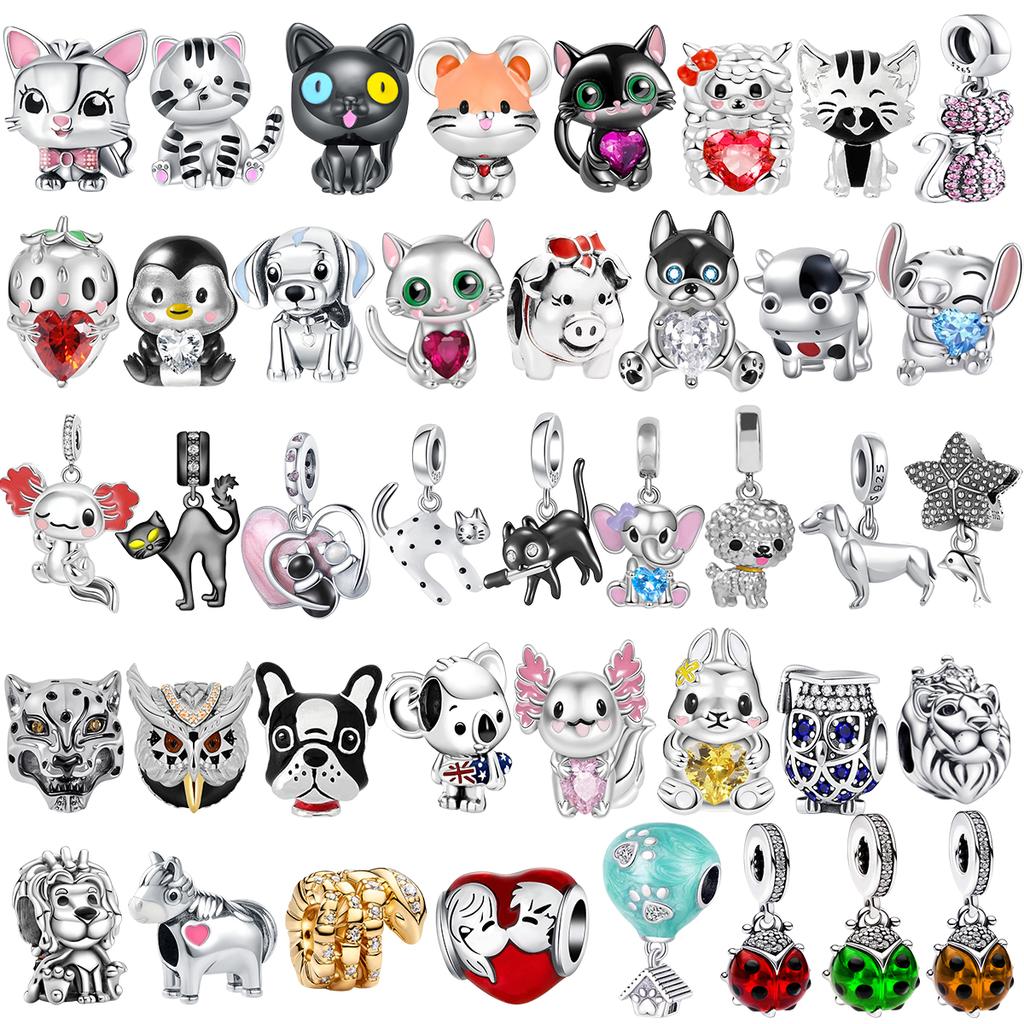 Новый Медный Лев Черный Кот Корова Леопард Змея Сова Шарм Бусина Подходит Для Оригинального Браслета Ожерелья Сделай Сам Женские Бутиковые Украшения