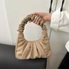 Folded Portable Cloud Bag Summer New Dumpling Bag Beautiful Solid Color Niche Trend Texture Shoulder Women's Bag