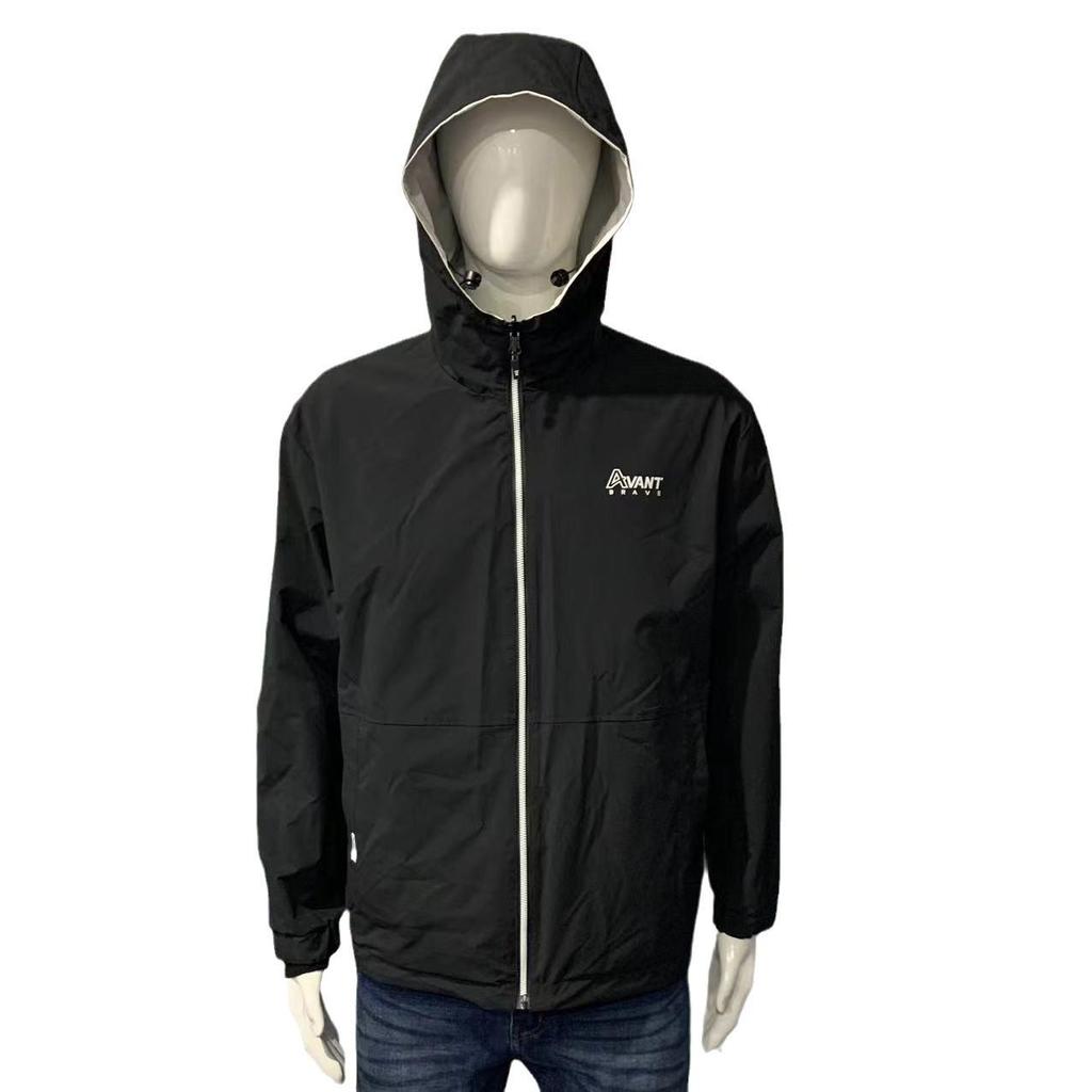 Мужская двусторонняя куртка с капюшоном и градиентным пейзажным принтом