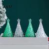 Shimmering Holiday Desktop Decor Glowing Christmas Tree Night Light, Mini Lighted with Star, Indoor for Desk Atmosphere Faux Crystal Tabletop
