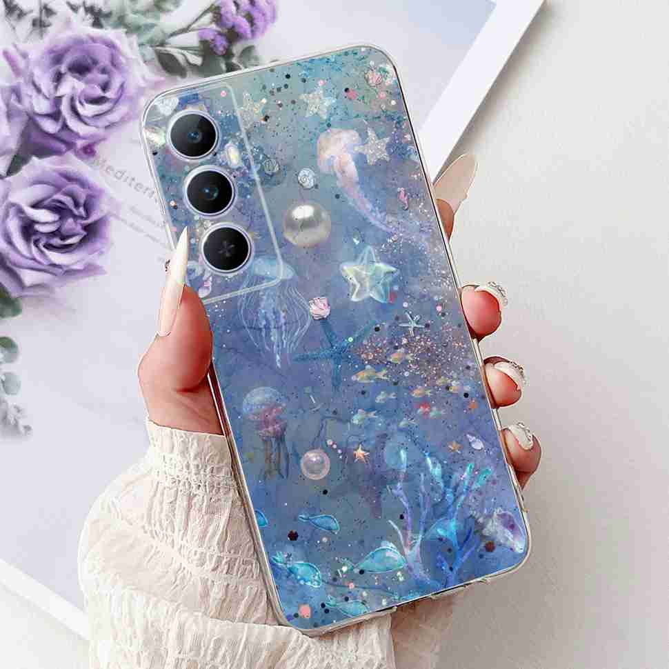For Realme C65 4G 2024 Case Soft Silicone Colorful Butterfly Cover Case For Realme C 65 C65 Fundas RMX3910 Full Protective Case