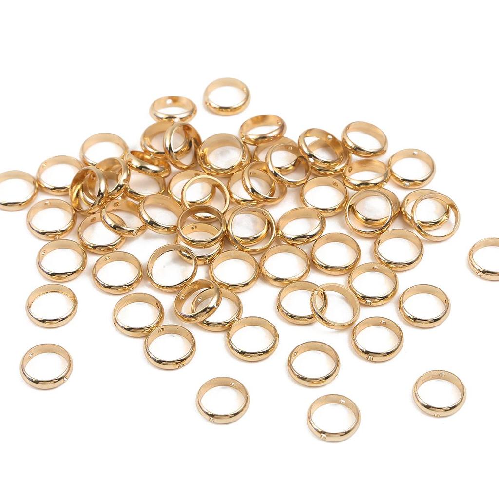 10 шт./лот, бусины-разделители с двойным отверстием, позиционирующие круговые кольца для прыжков, для DIY браслетов из бисера, аксессуары для изготовления ювелирных изделий