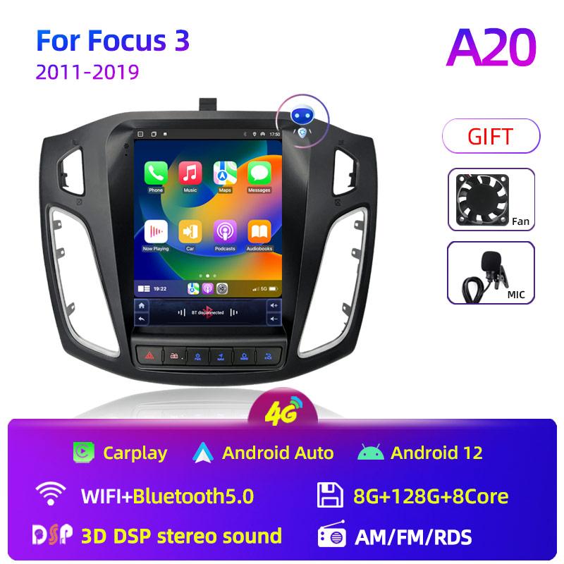 8Core 2 Din Android 12 автомобильный радиоприемник для Ford Focus 3 Mk 3 2011 2012 - 2019 мультимедийный видеоплеер 2Din Carplay Auto Stereo DVD