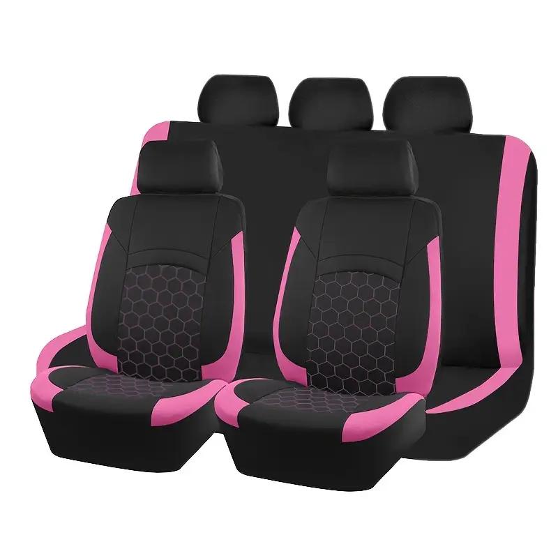 Housses de siège de voiture universelles 9 pièces toutes saisons, housses souples, respirantes, durables et confortables pour cinq places