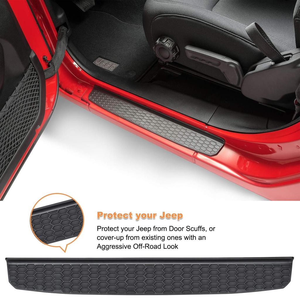 Черные накладки на пороги, совместимые с Jeep Wrangler JL 2018, защитные накладки на дверные пороги, замена OE