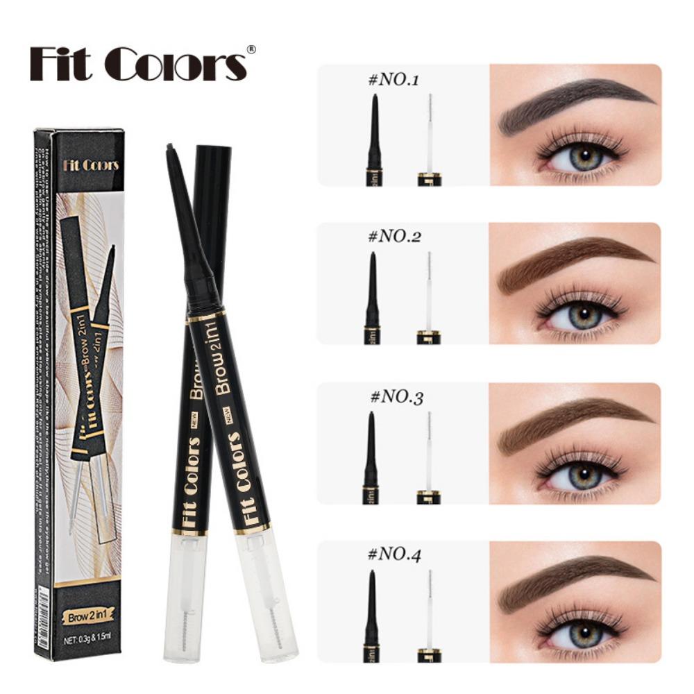Подходящие цвета, двуглавый карандаш для бровей Wild, автоматическое вращение, водонепроницаемый, устойчивый к поту и долговечный карандаш для бровей