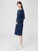 One Piece Long Sleeve Round Neck Cotton Script Logo One Piece Dress Navy M [Champion] 100% CW-W401 Women's