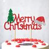 1pc Christmas Cake Decoration Card Merry Christmas Plugin, Christmas Hat Theme Cake Card Cute Xmas Tree Cake Decor