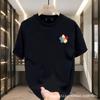 Мужская хлопковая футболка с американским принтом, короткий рукав, свободная, с круглым вырезом, короткий рукав, повседневная, универсальная, нижняя рубашка с коротким рукавом, для пары