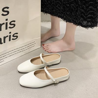 2024 Новые модные однотонные осенние женские туфли на плоской подошве Модные женские туфли Мэри Джейн из мягкой кожи с круглым носком на плоской подошве