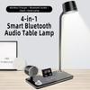 Bluetooth USB-порт Светодиодная настольная лампа Стойка Часы Ночное освещение Светодиодная настольная лампа Многофункциональное Беспроводное зарядное устройство Ночник Прикроватная