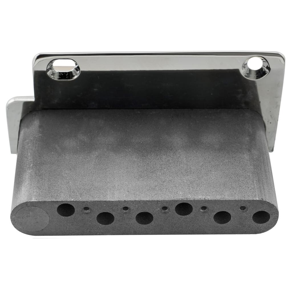 Wilkinson Tremolo Bridge Unit with Vintage Steel Saddles and Full Steel Block for Strat Chrome WV2-SB 10.8mm Two-Piece Imported/Japanese Guitars,