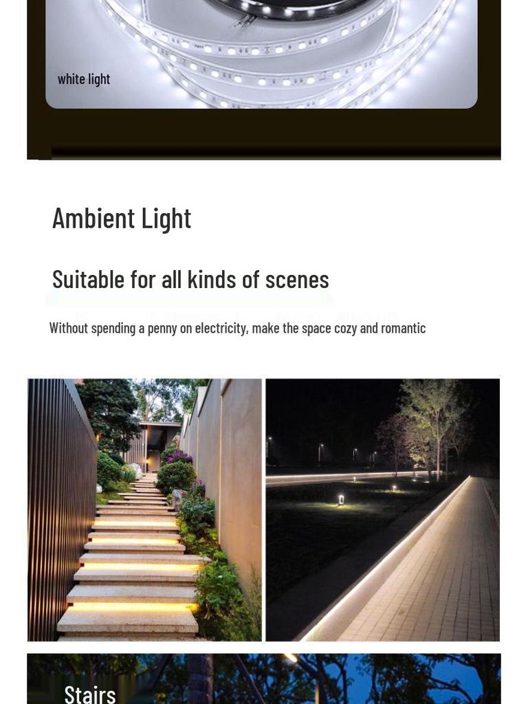 Outdoor Waterproof LED Solar Strip Lights: Super Bright, Soft Lighting for Garden and Courtyard