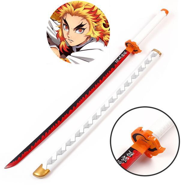 104cm Demon Slayer Katana Sword Bamboo Anime Blade Sunwheel Knife Tanjirou Katana Weapon Model 1:1 Ninja Cosplay Prop Kids Toys