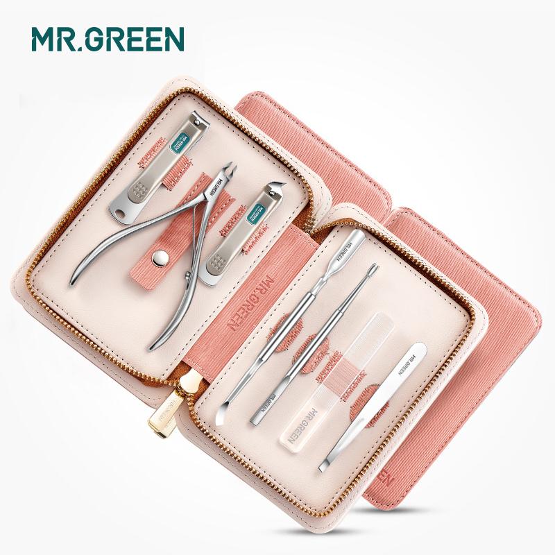 MR.GREEN Маникюрный набор Педикюрные наборы Машинки для стрижки ногтей Инструменты из нержавеющей стали Профессиональные ножницы для ногтей Резак Дорожный набор 7в1