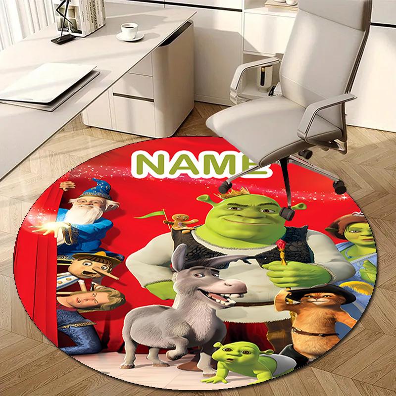 Personalized S-Shrek Round Chair Office Rug - Perfect for Mat, Office Chair & More - Ideal Gift for Birthdays and Holidays