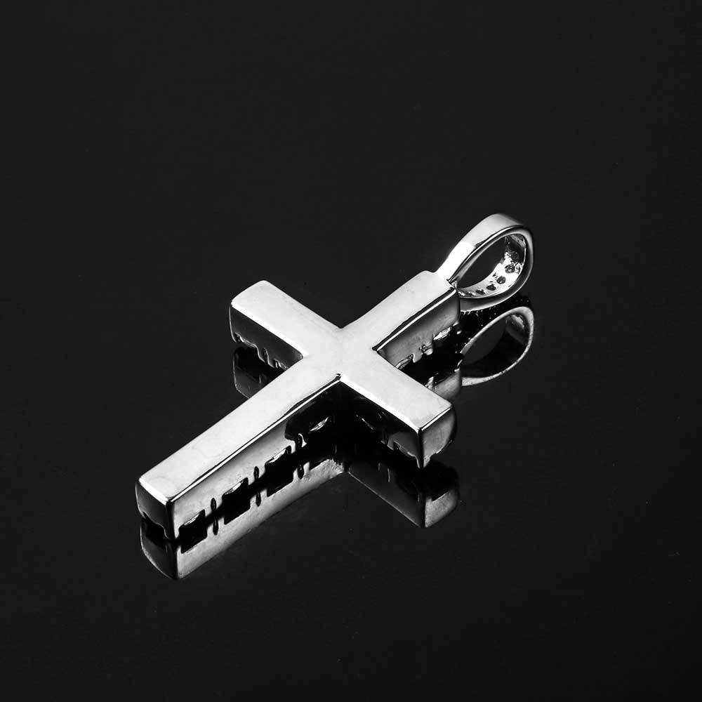 European and American Hip-hop Jewelry Solid Large Cross Pendant Micro-inlaid Zircon Personality Hip-hop Men's Hip-hop Necklace