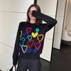 Bahor Ayollar Yoqimli Sviter O-Bo'yin Rangli Konfet Rangli Yurak Kashtasi Trikotaj Slim Hamma Narsaga Mos Pullover C-195