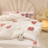 Ins Love Heart Bedding Set Princess Duvet Cover Sheets With Bedspread Single Twin Full Queen Double Size Bedroom Decor For Home