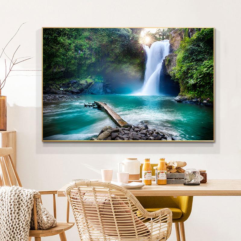Landscape Natural Waterfall Scenery Canvas Painting Posters and Prints Wall Art Pictures Modular Living Room Home Decor No Frame