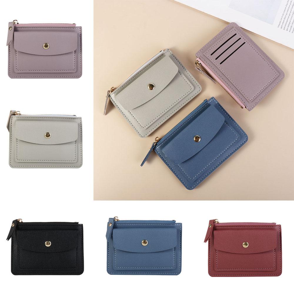 Многофункциональный кожаный кошелек для монет квадратный короткий держатель для кредитных карт кошелек на молнии короткий кошелек для путешествий