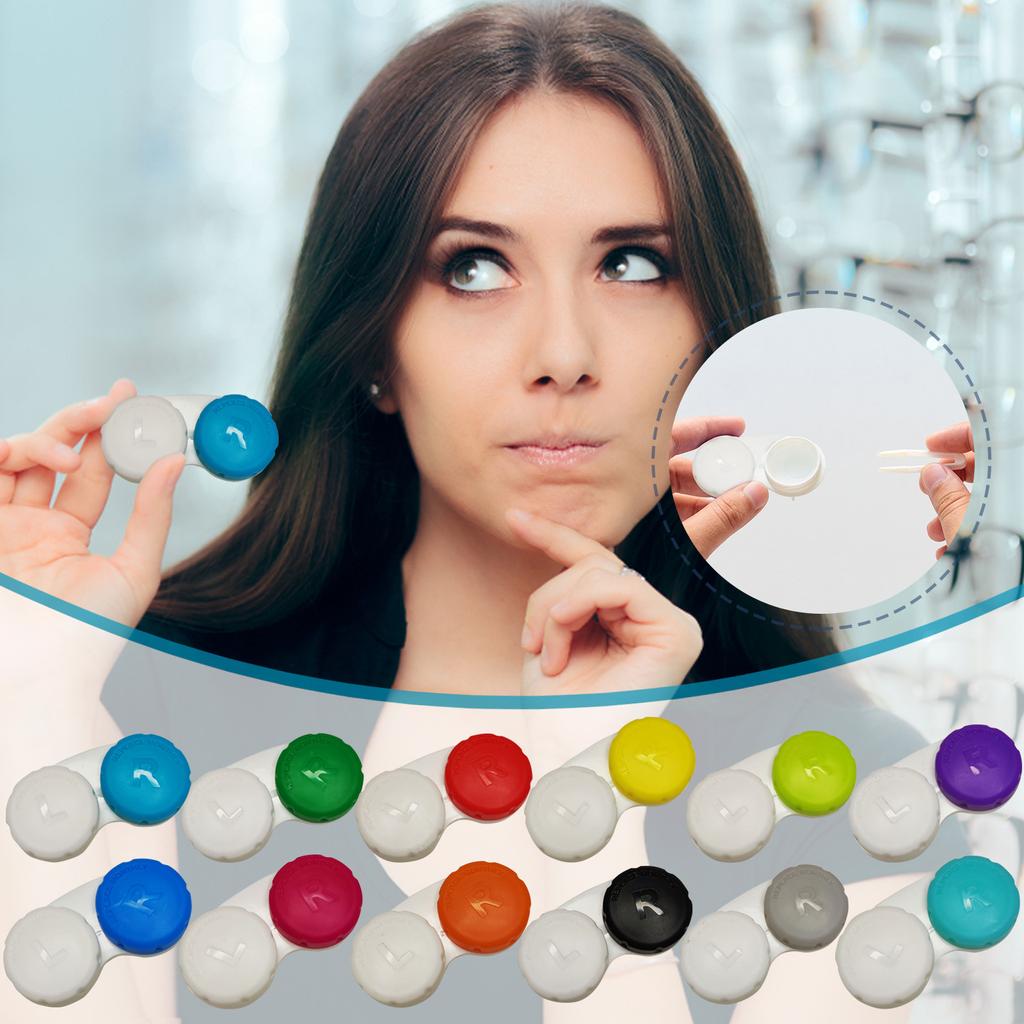 Красочный футляр для контактных очков, набор для погружения, герметичная упаковка, подходит для небольшого футляра на открытом воздухе с винтовой крышкой