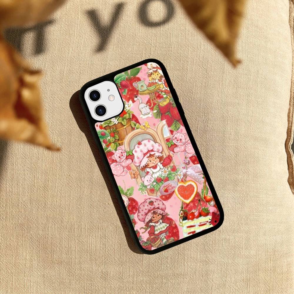 S-Strawberry-shortcake Girl Phone Case For IPhone 17 16 15 14 Plus 13 11 12 Pro Max Silicone Hard PC TPU Cover