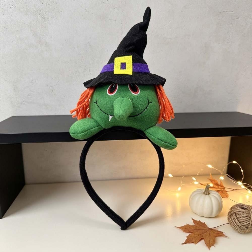 Soft Fabric Plush Doll Headband Stuffed Cartoon Pumpkin Hairband Witch Party Headwear Trendy Women