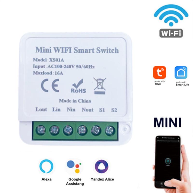 Умный мини-переключатель Tuya Zigbee Вкл/Выкл 16А с голосовым управлением Alexa