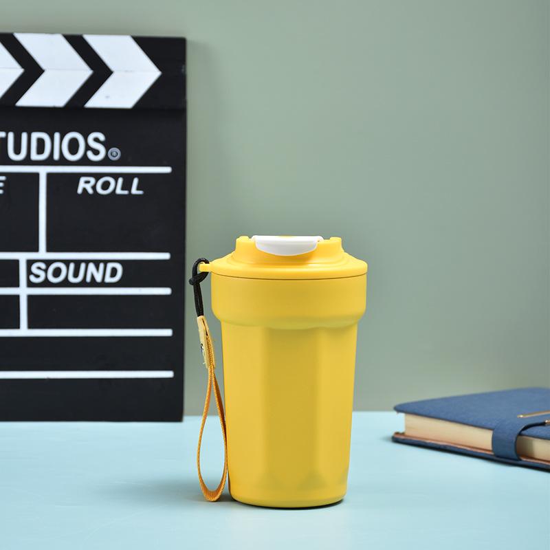 Новая восьмиугольная кофейная чашка из нержавеющей стали, высокий уровень внешнего вида, чашка для компании девушки, портативная автомобильная кофейная чашка-термос