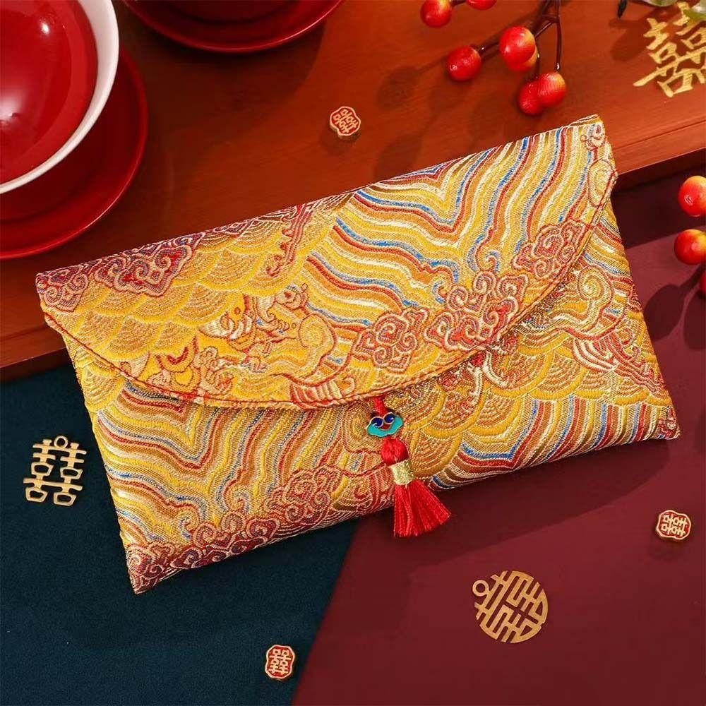 Traditional New Year Red Envelope Cloth 2026 Lucky Money Bag Blessing Red Packet Birthday