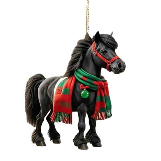 Лошадь Рождественское украшение 2D Акриловые Лошадь Рождественские украшения для елки Конные подарки для женщин девушек Любителей лошадей