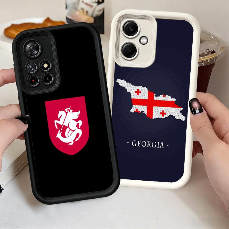 Phone Case for Xiaomi Redmi Note 15 14 13 Pro Plus Georgia Passport Flag Shell 12S 11 11S 11T 5G 14S Soft Silicone Funda