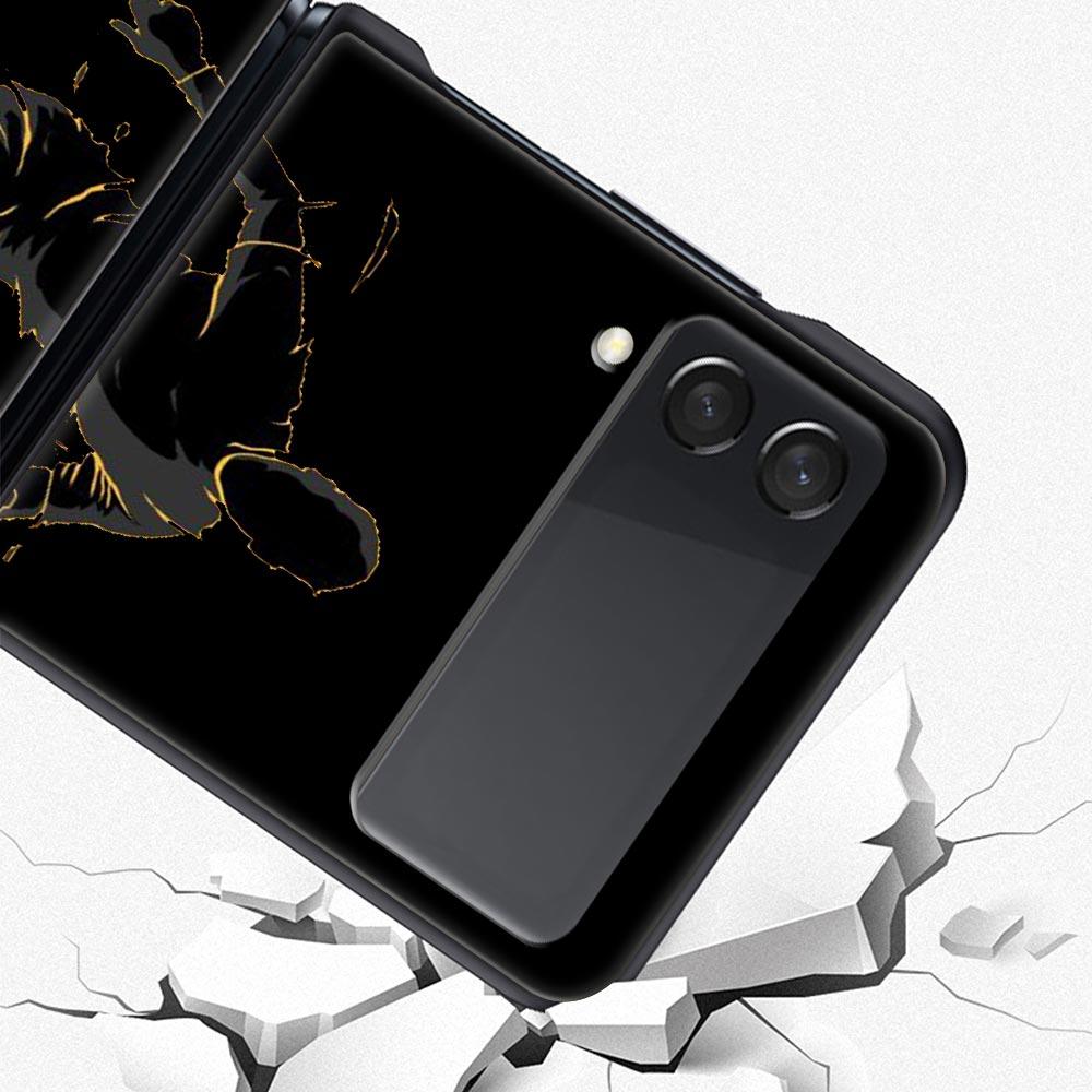 Чехол для телефона «Футболист с изображением футболиста» для Samsung Galaxy Z Flip 3 4 5, черный складной чехол для мобильного телефона, жесткий защитный чехол из ПК