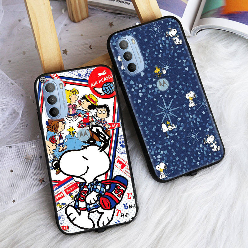 AN11 Snoopy Black Case for Xiaomi Poco X6 M5 M6 F5 F6 F1 C65 C55 C50 C51 C40 Redmi Note 7 8 14C A3X 13C 12C 11 10A 9C Pro Sofe Cover