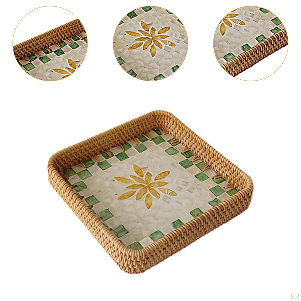 Корзина из ротанга, прямоугольный органайзер для хлеба, декоративный поднос, миска для подачи закусок на стол