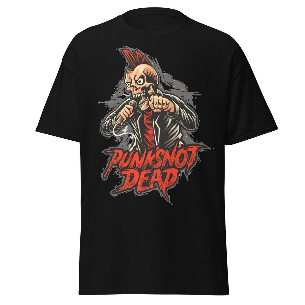 Футболка с черепом в стиле панк-рок - Футболка PUNK'S NOT DEAD