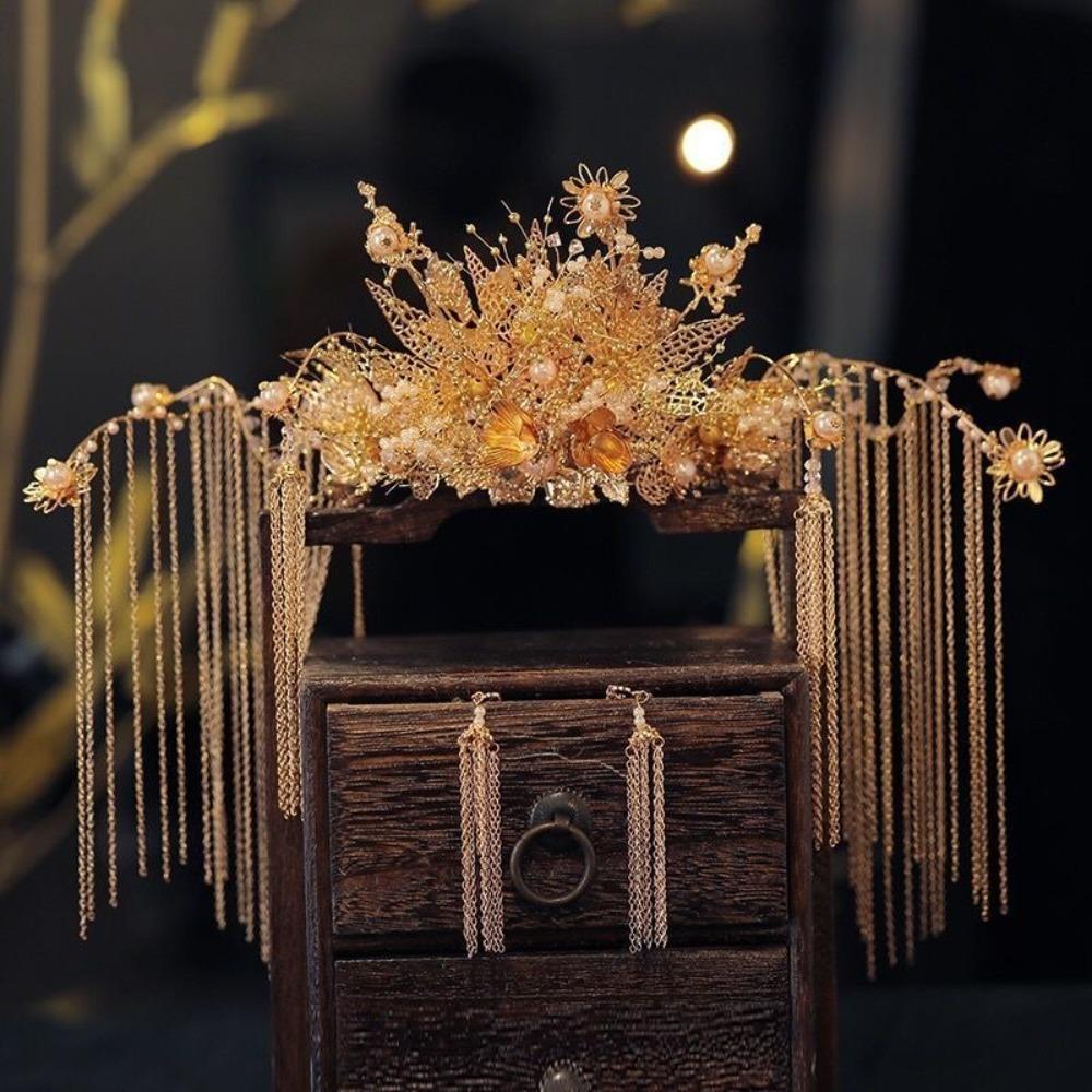 Сверкающее свадебное украшение для головы с клипсой для уха Корона Феникса Модная корона Заколка для волос Аксессуары для волос