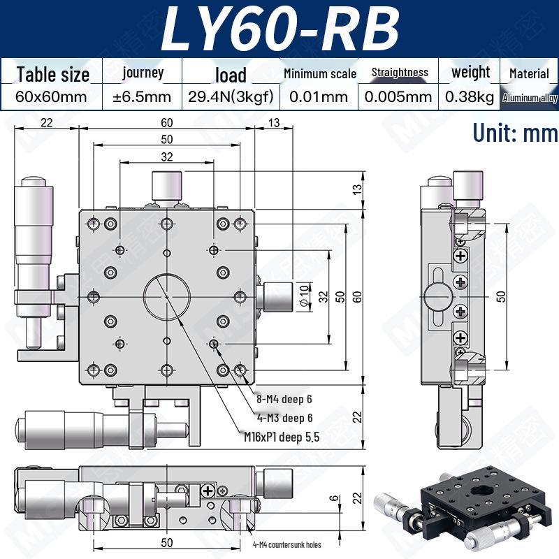 Two-Dimensional XY Axis Precision Manual Adjustment Platform