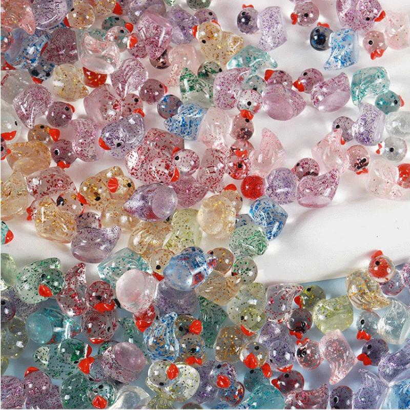 10Pcs Home Decor Luminous Mini Fine Sparkling Ducks Moss Microlandscape Miniature Duck Figurines Fairy Garden Accessories