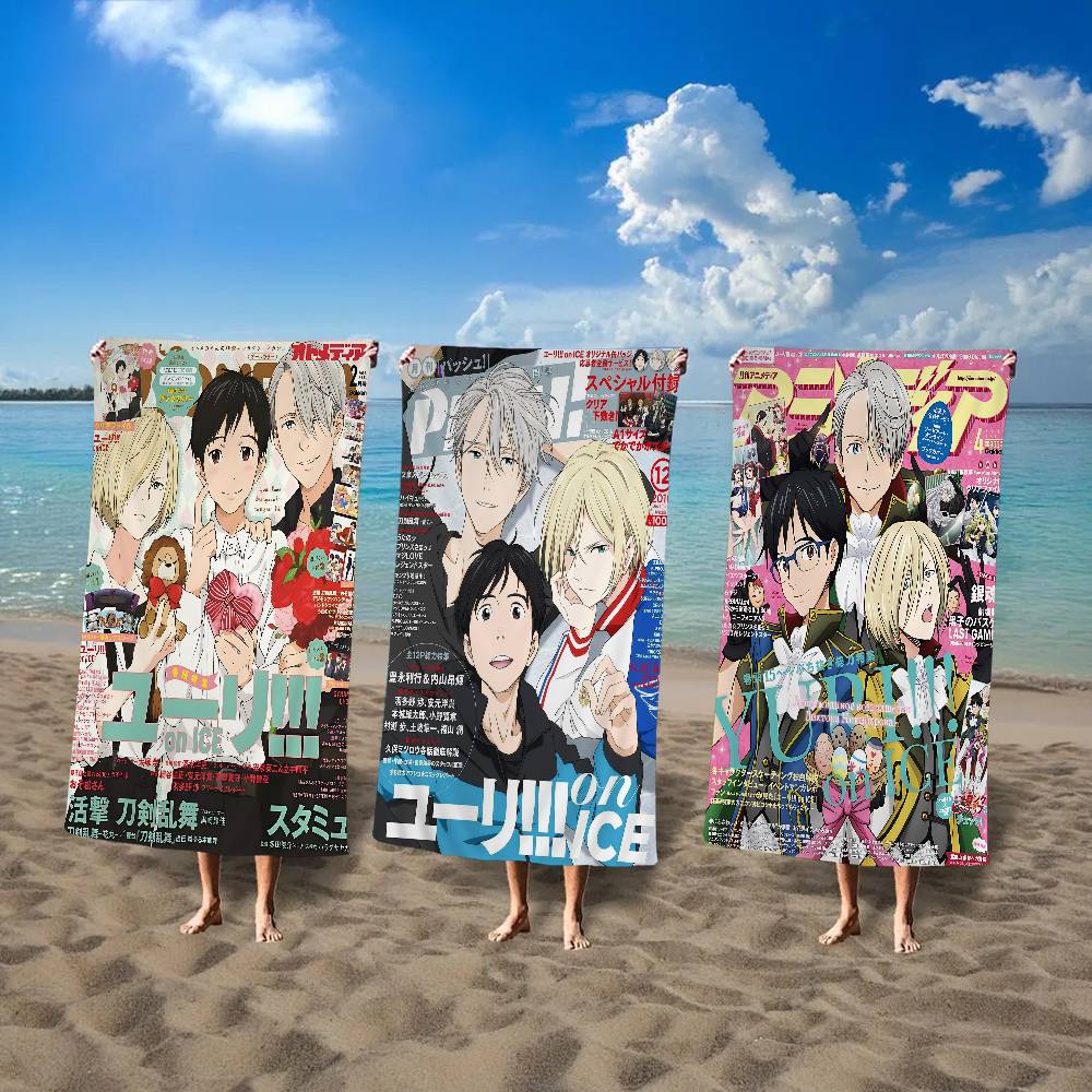 Yuri On ICE Классическое Микрофибровое Пляжное Полотенце Впитывающее Быстросохнущее Мягкое для Йоги, Плавания, Курорта, Альпинизма