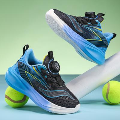 Обувь Детские кроссовки для детей среднего и старшего возраста, с поворотной пряжкой, сетчатые тренировочные туфли для шага, одинарные