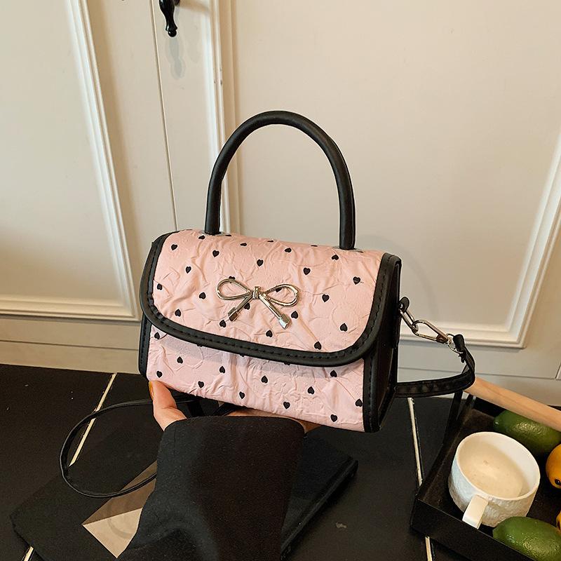 Polka Dot Bow Bag Women's 2025 New Fashion Personalized Underarm Small Square Bag Foreign Commuter Shoulder Oblique Span Bag